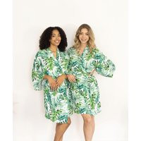 Monogram Palm Leaf Robes, Hawaii Wedding Bridal Party Tropical Bridesmaid Robe, Robes | Etsy (US)