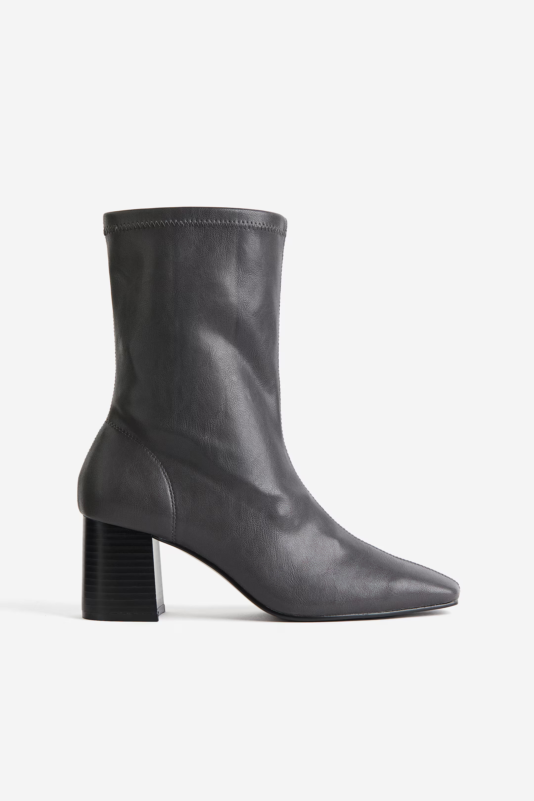 Heeled boots - Dark grey - Ladies | H&M GB | H&M (UK, MY, IN, SG, PH, TW, HK)