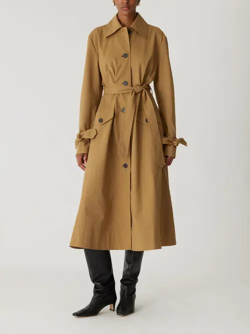 Rebecca Taylor Refined Sateen Trench Coat in Date at Nordstrom, Size X-Large | Nordstrom