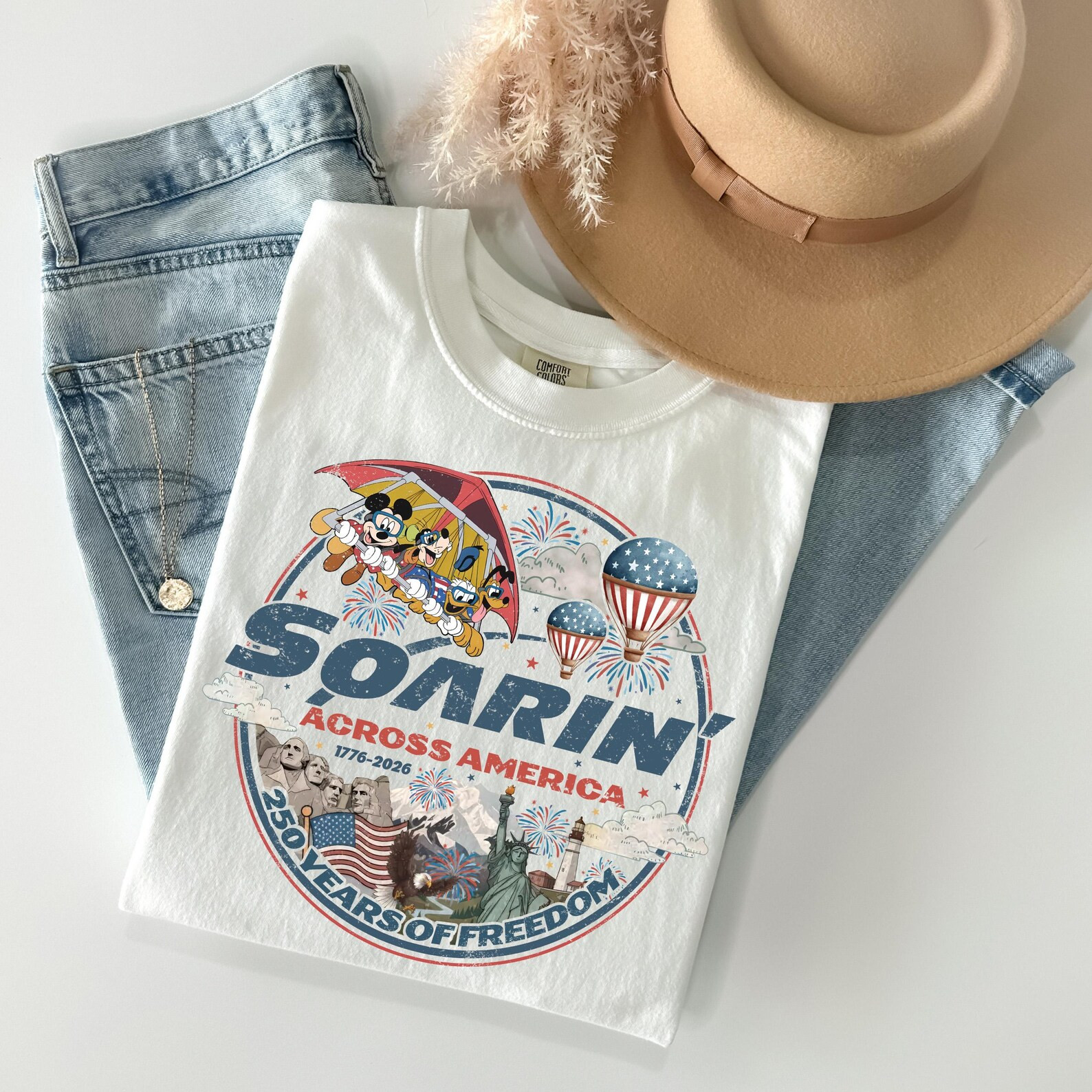 Comfort Colors Personalized Disney Soarin\u2019 Across America Shirt, Disney Epcot USA 250th Anni... | Etsy (Global)