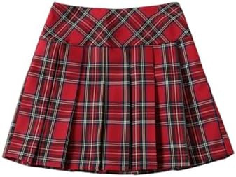 WDIRARA Pleated Skirts for Women Y2k Mini Skirt High Waist A-Line Uniform Skorts Plaid Cheer Skor... | Amazon (US)