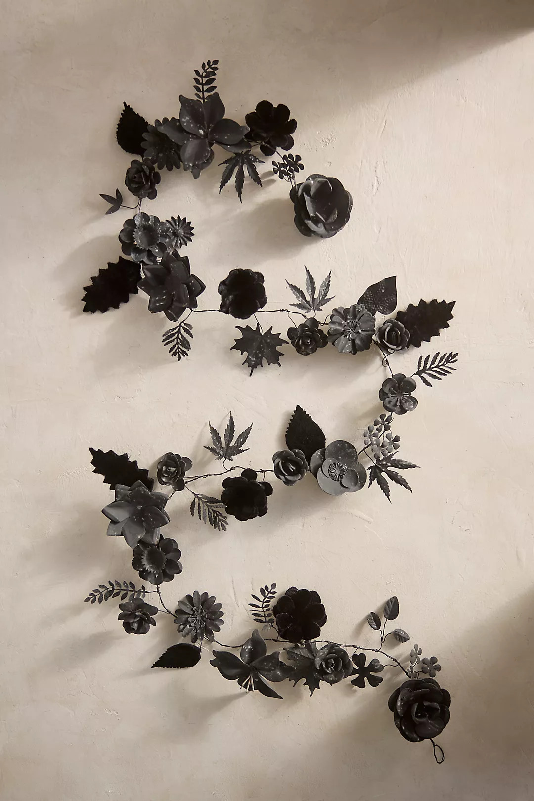 Black Velvet + Iron Floral Garland | Anthropologie (US)