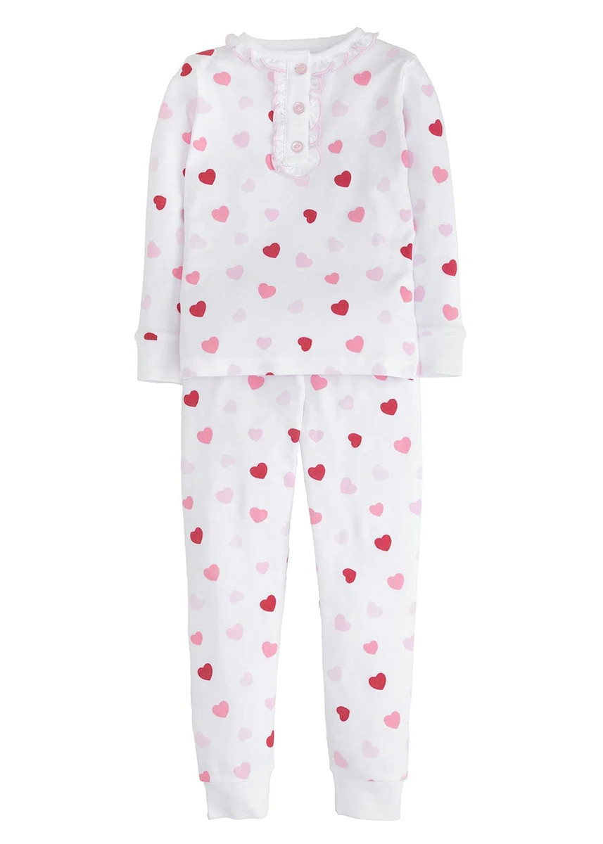 Girl Printed Jammies - Hearts | Little English