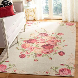 SAFAVIEH Classic Vintage Boho Gaynell Oriental Cotton Rug - 5' x 8' - Beige/Red | Bed Bath & Beyond