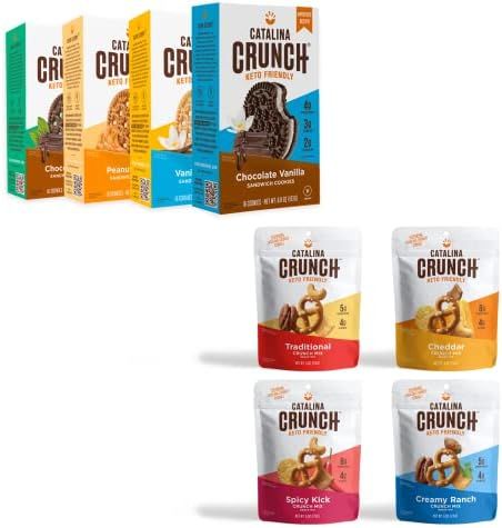 Cataina Crunch Sandwich Cookies Variety Pack (4 Flavors) and Crunch Mix Keto Snack Mix Variety Pack  | Amazon (US)