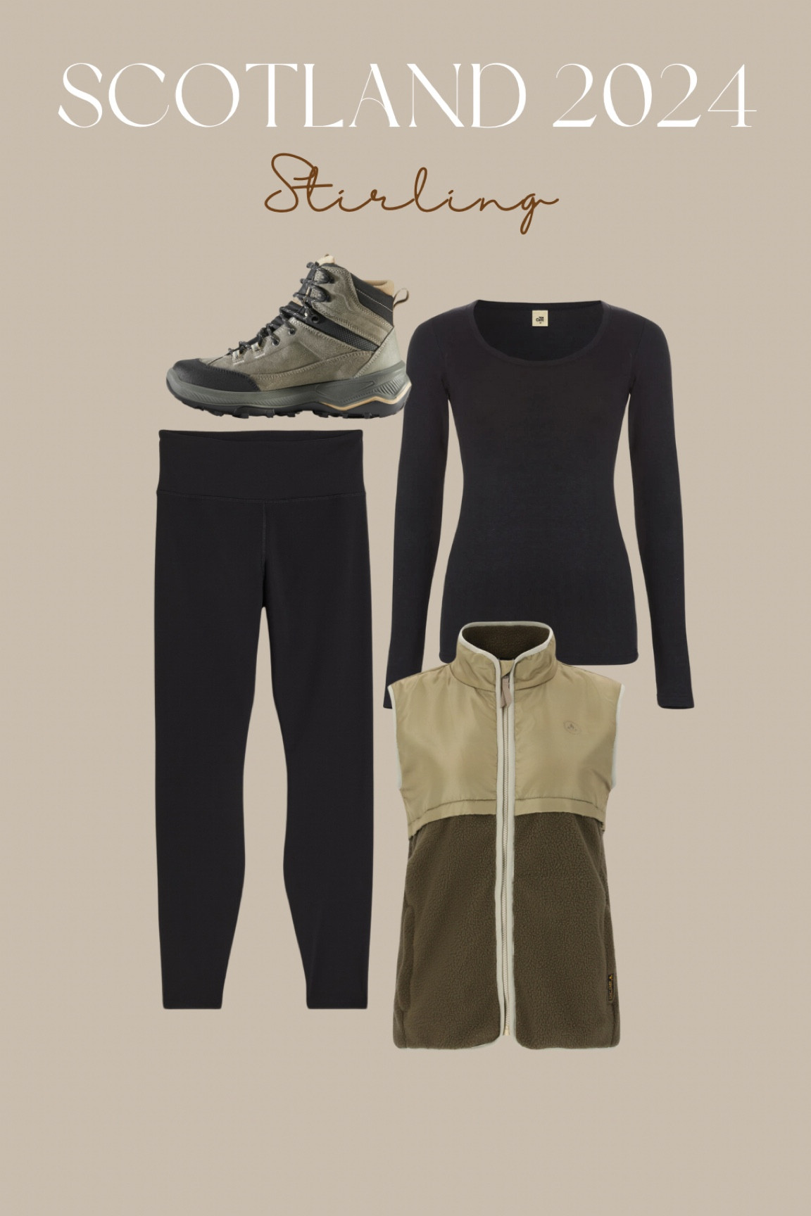 Black sportleggings, thermal long sleeve shirt, bodywarmer, fleece vest, hiking shoes

#LTKshoes #LTKeurope #LTKautumn