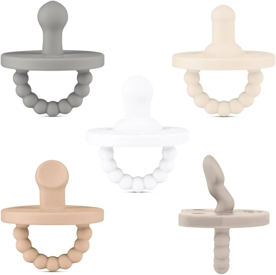 Ryan & Rose Cutie PAT Silicone Pacifier Teether (Starter Kit, Neutral) | Amazon (US)
