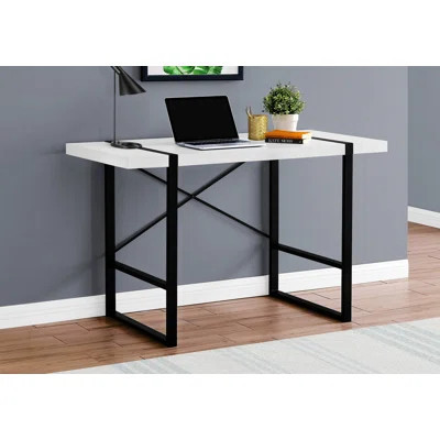Computer Desk, Home Office Desk, Metal Frame Desk With Wooden Top | Wayfair North America