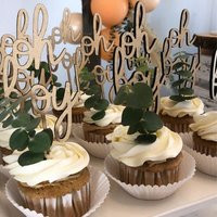 Oh Boy Cupcake Topper, Custom Baby Shower Decorations, Cake Laser Cut Topper | Etsy (US)