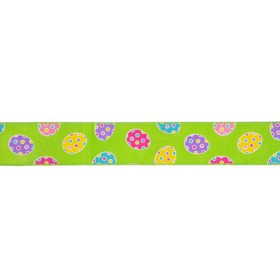 Northlight Easter Egg Design Wired Spring Craft Ribbon - 2.5" x 10 Yards - Green | Target
