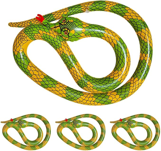 OULUN 4Pcs Inflatable Snake Large Fake Snake Animal Pool Floats Blow Up Snakes for Garden Pool Ha... | Amazon (US)