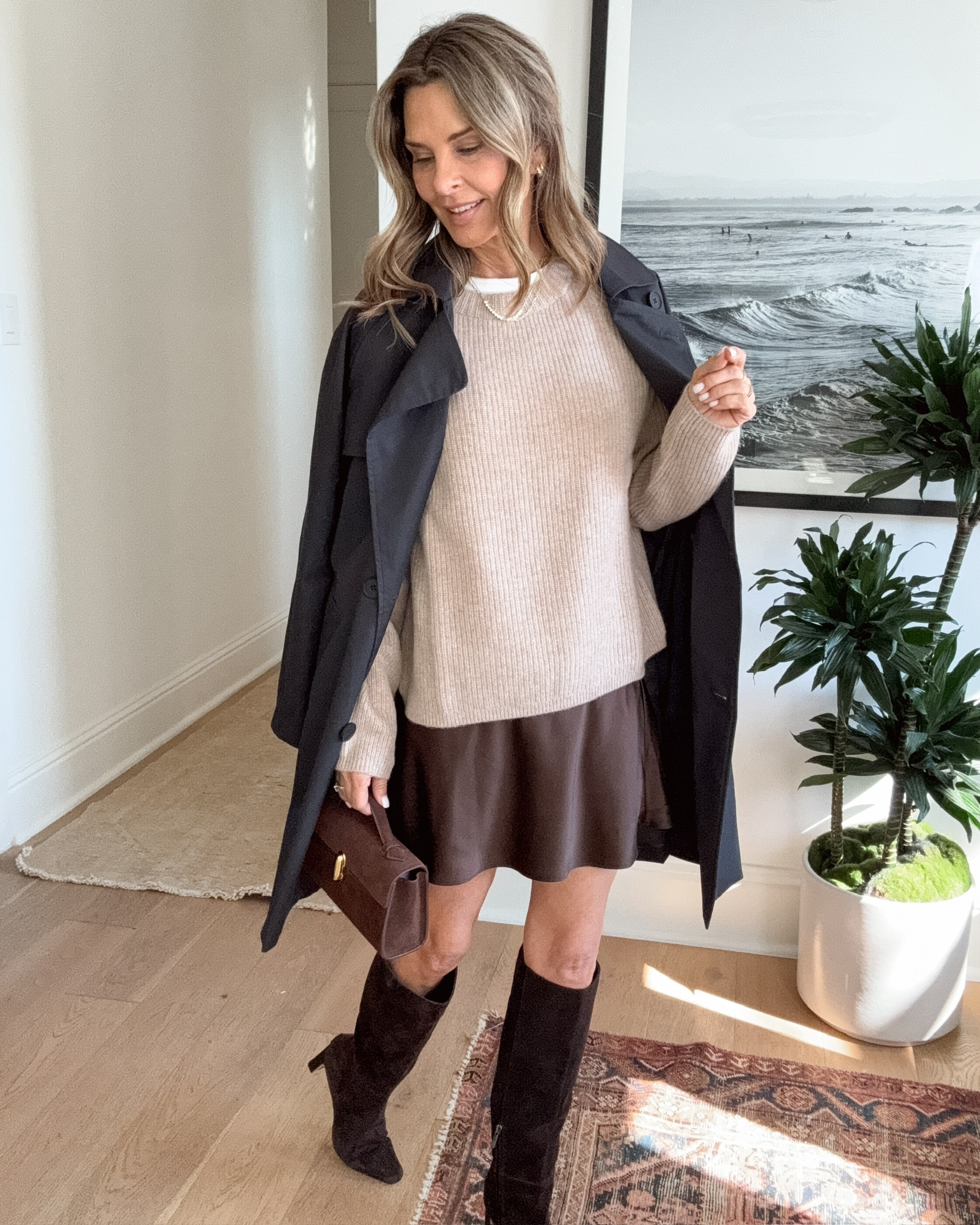 Mongolian cashmere pieces I highly recommend. Bare skin approved with zero itch  and at budget friendly prices. You will love these fall staples for years to come. 
@onequince #quincepartner 

-Mongolian Cashmere fisherman crew sweater, SZ M I oversized for longer sleeves and waist. 
-Silk mini skirt TTS
-My favorite trench in my closet. Sz S the fit & fabric are beautiful! 

#LTKstyletip #LTKfindsunder50 

#LTKOver40