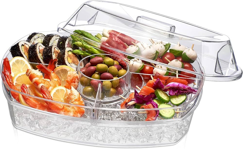 Prodyne Ice Party Platter, 15 1/2" x 11" x 6", Clear | Amazon (US)