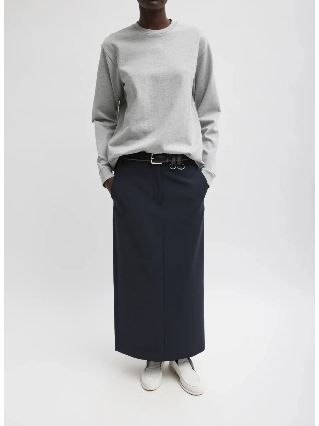 rear-vent midi skirt | Senser US