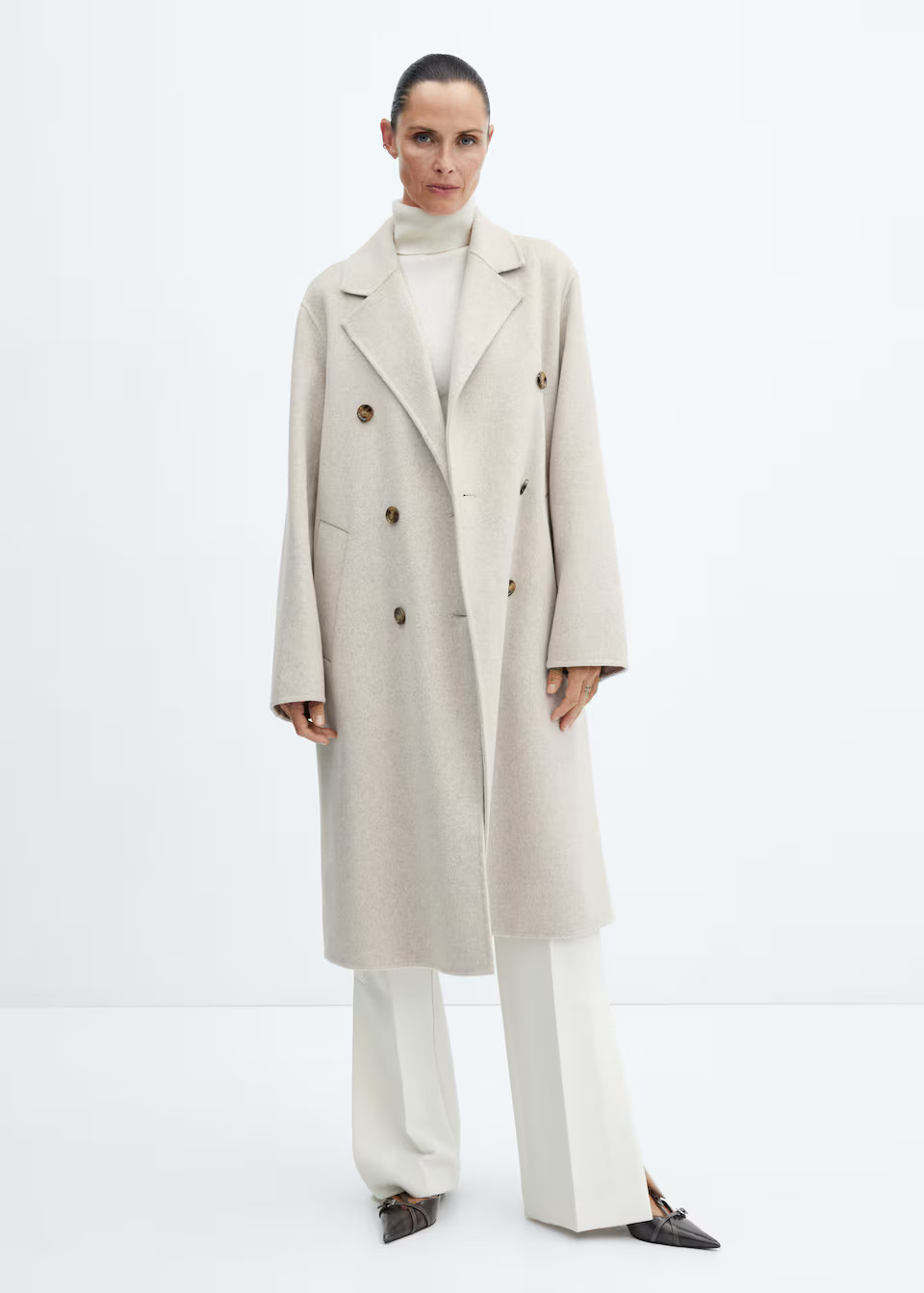 Handmade oversized wool coat -  Women | Mango USA | MANGO (US)