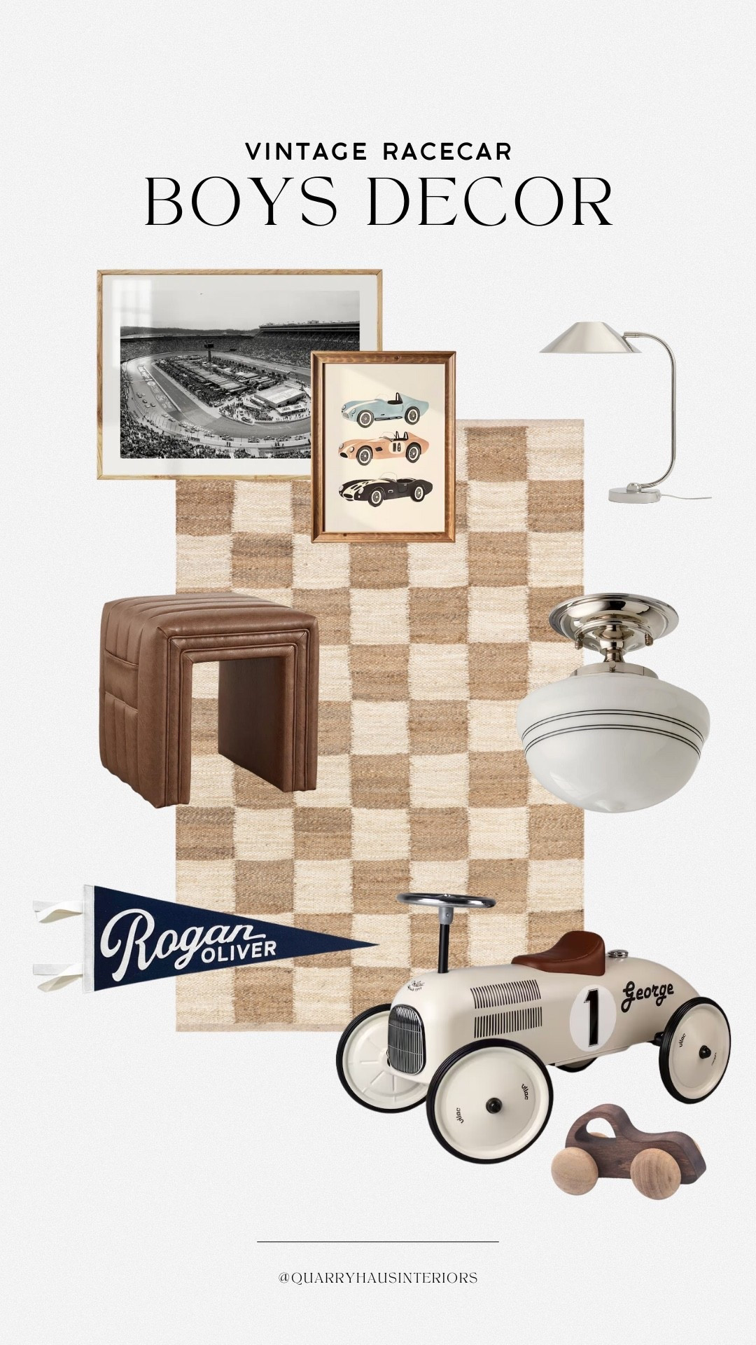 Vintage racecar boys bedroom decor 🏎️  I love the neutral palette with chrome touches! 

#LTKHome #LTKBaby #LTKKids
