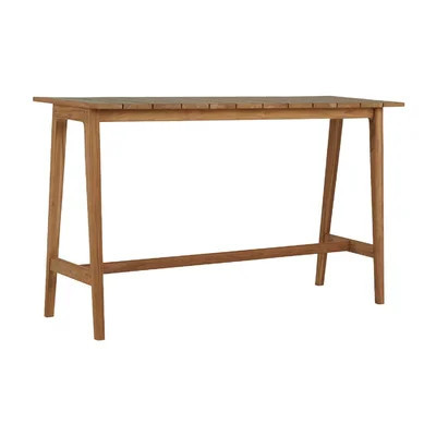 Coast Teak Rectangle Outdoor Bar Table 71 in. W x 41.37 in. H | Wayfair North America