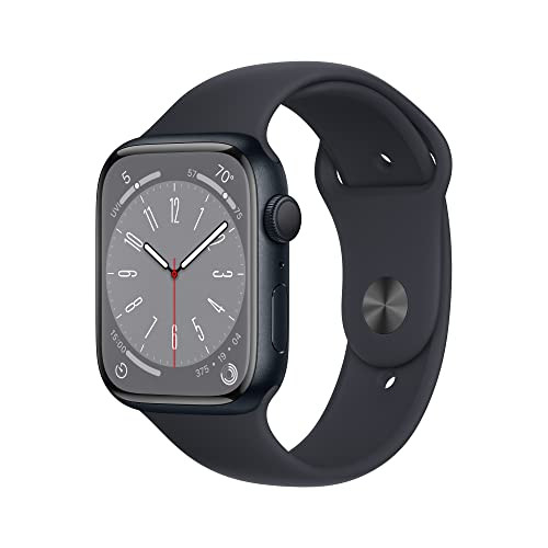 Apple Watch Series 8 [GPS, 45mm] - Midnight Aluminum Case with Midnight Sport Band, M/L (Renewed) | Amazon (US)