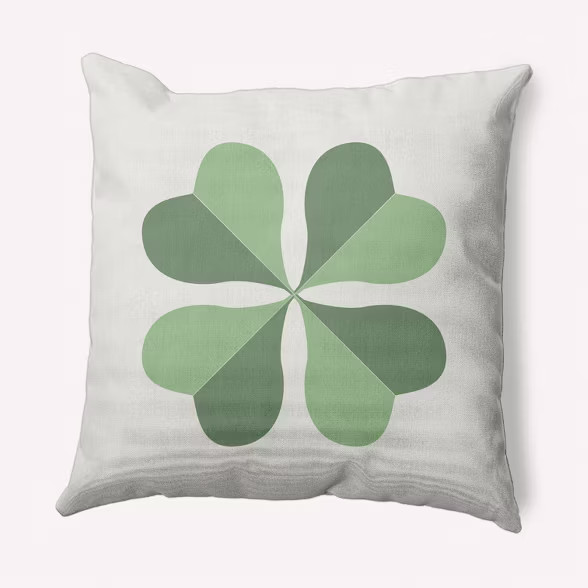 16"x16" Lucky Clover Square Throw Pillow - e by design | Target