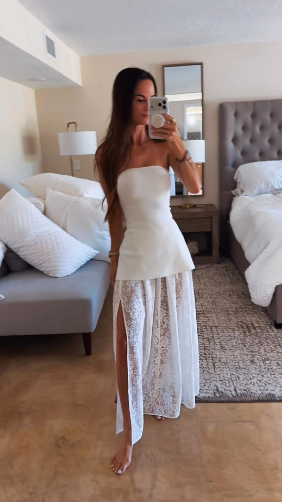 White outfits just hit different. 🤍✨

Two tops, two skirts. Three completely different vibes.

Look 1: Lace skirt for that soft, romantic moment.
Look 2: Sheer skirt because a little drama never hurt anybody.
Look 3: The same sheer skirt with an asymmetric bandeau for a modern twist.

Proof that a few great pieces can create an entire wardrobe. Which one are you reaching for?

XXS long bandeau
XS asymmetrical bandeau
0 skirts

#SummerStyle #WhiteOutfit #NeutralStyle #ResortWear #StyleInspo

#LTKootd #LTKgrwm #LTKdayinmylife