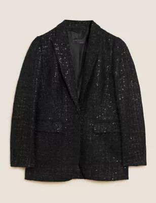 Tweed Tailored Sequin Blazer | Marks & Spencer (UK)