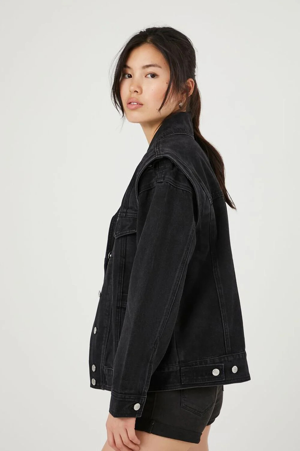 Denim Shawl-Collar Trucker Jacket | Forever 21 (US)