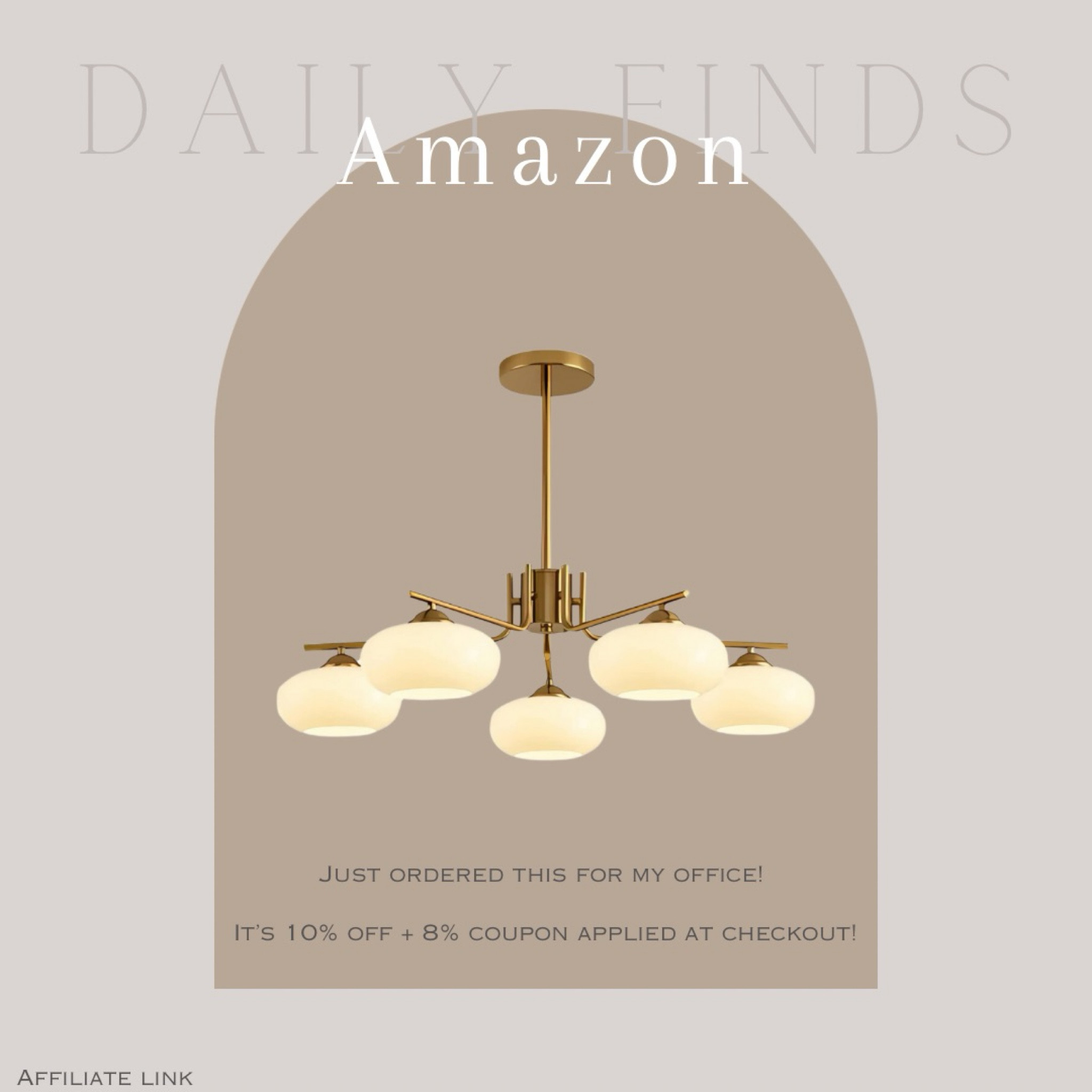 Just ordered this chandelier for my office! 


Gold light, brass chandelier, Sputnik light, modern lighting, kitchen lighting 


#amazon 

#LTKHome #LTKSaleAlert