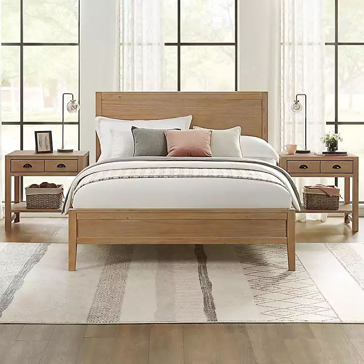 Natural Wood Grain Panel Queen Bed | Kirkland's Home