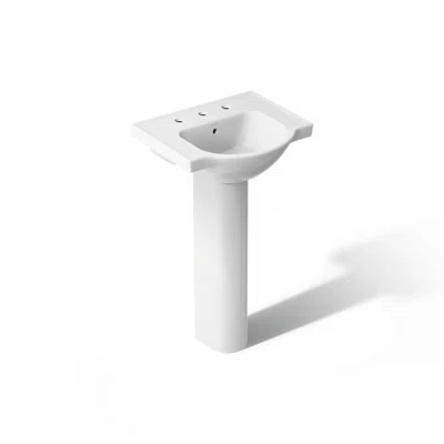 Veer Ceramic Pedestal Bathroom Sink with Overflow | Wayfair North America