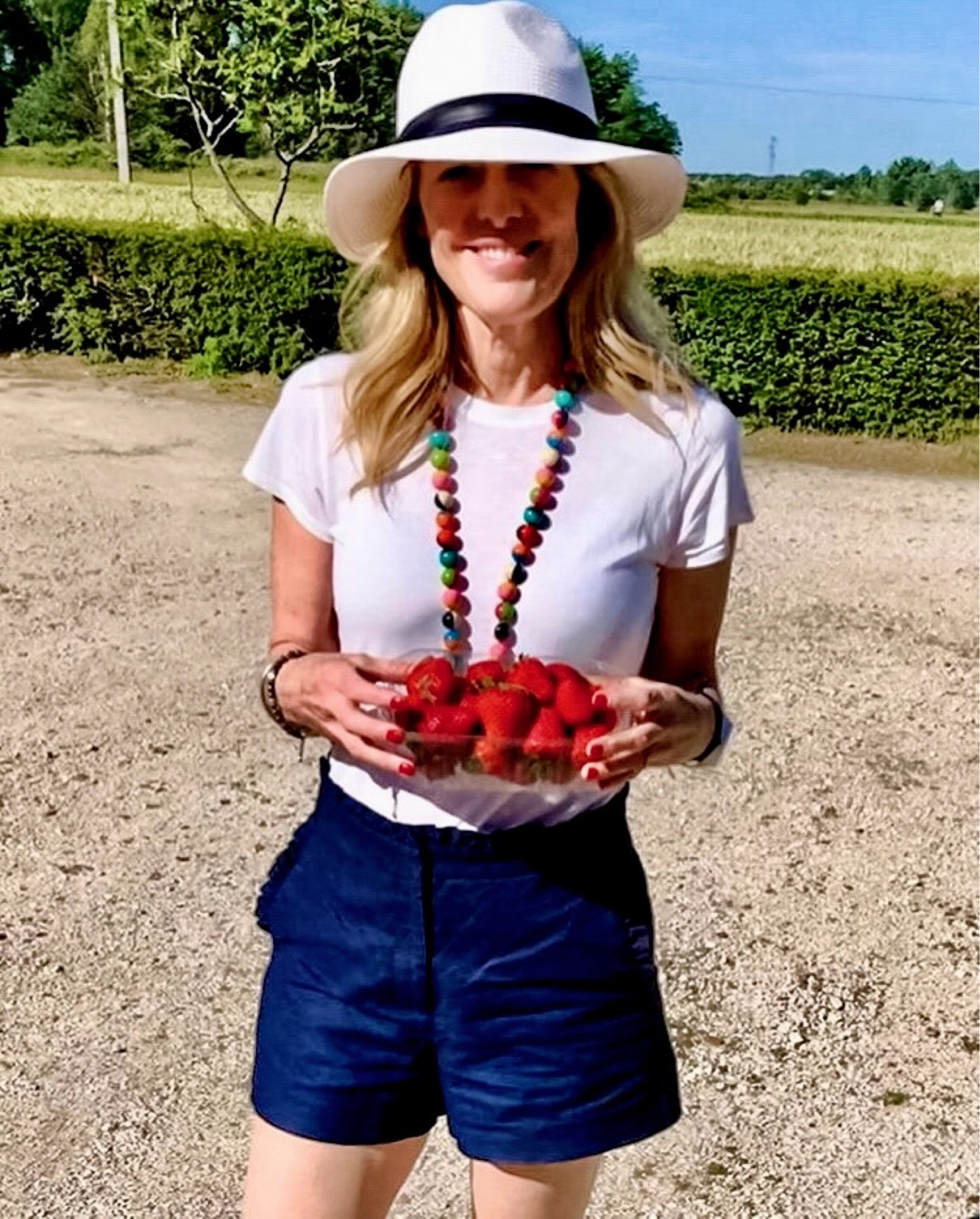 Vacation Outfit
📍Loire Valley, France

Classic white and navy always a winning combo. Add a colorful necklace to match the strawberries. And a cute hat. Et voila! 

I’m sharing favorite white tees at different price points! A travel essential. 

Are you planning a warm weather vacation? Please share in comments. 

#LTKStyleTip #LTKOver40 #LTKTravel