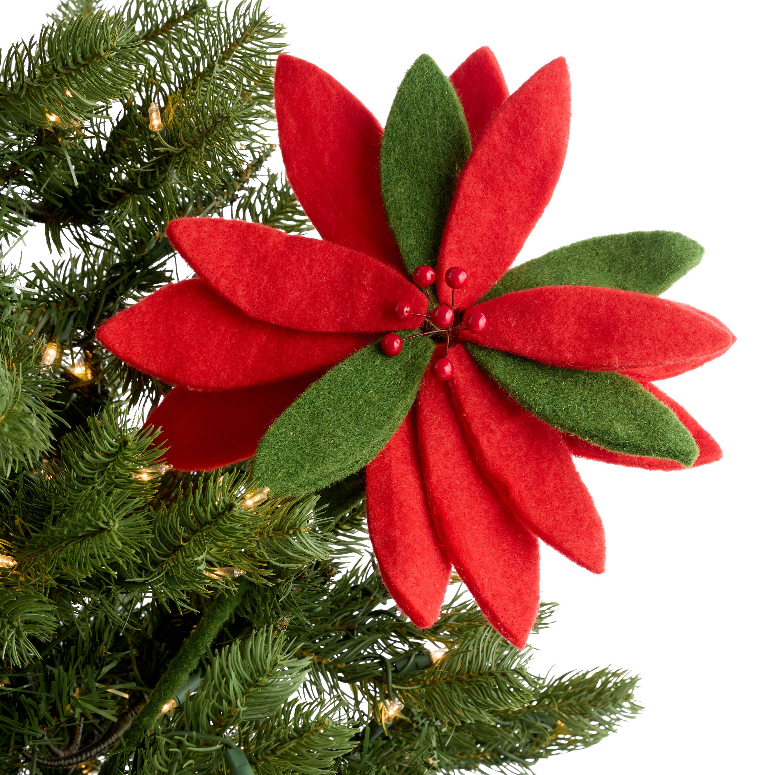 Wool Poinsettia Tree Pick | World Market
