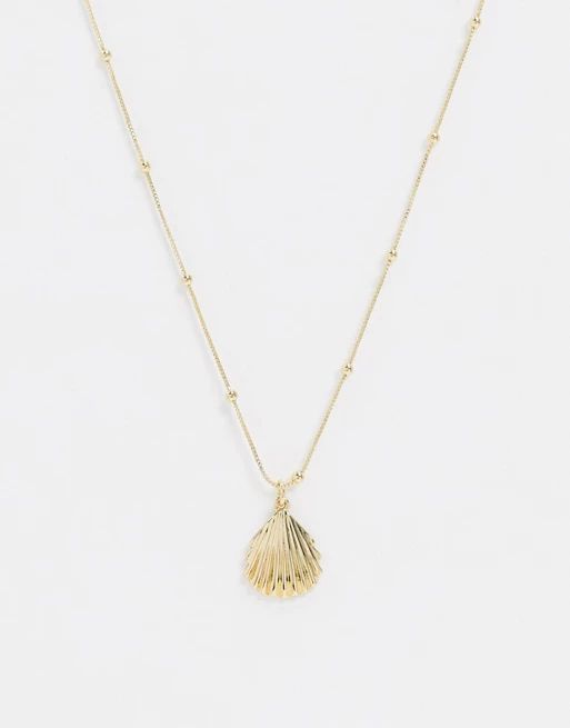 & Other Stories shell pendant necklace in gold | ASOS UK