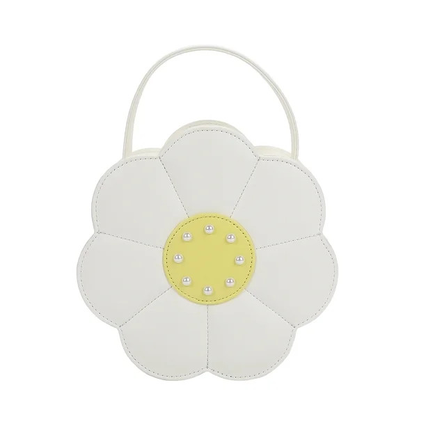 Packed Party Women's Daisy Shaped Crossbody Bag with Gemstones, White | Walmart (US)