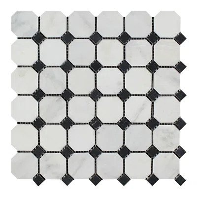 Marble Octagon and dot Mosaic Wall & Floor Tile | Wayfair North America