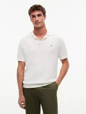 Strukturiertes Relaxed Fit Pointelle-Poloshirt mit Leinen | Tommy Hilfiger (DE)