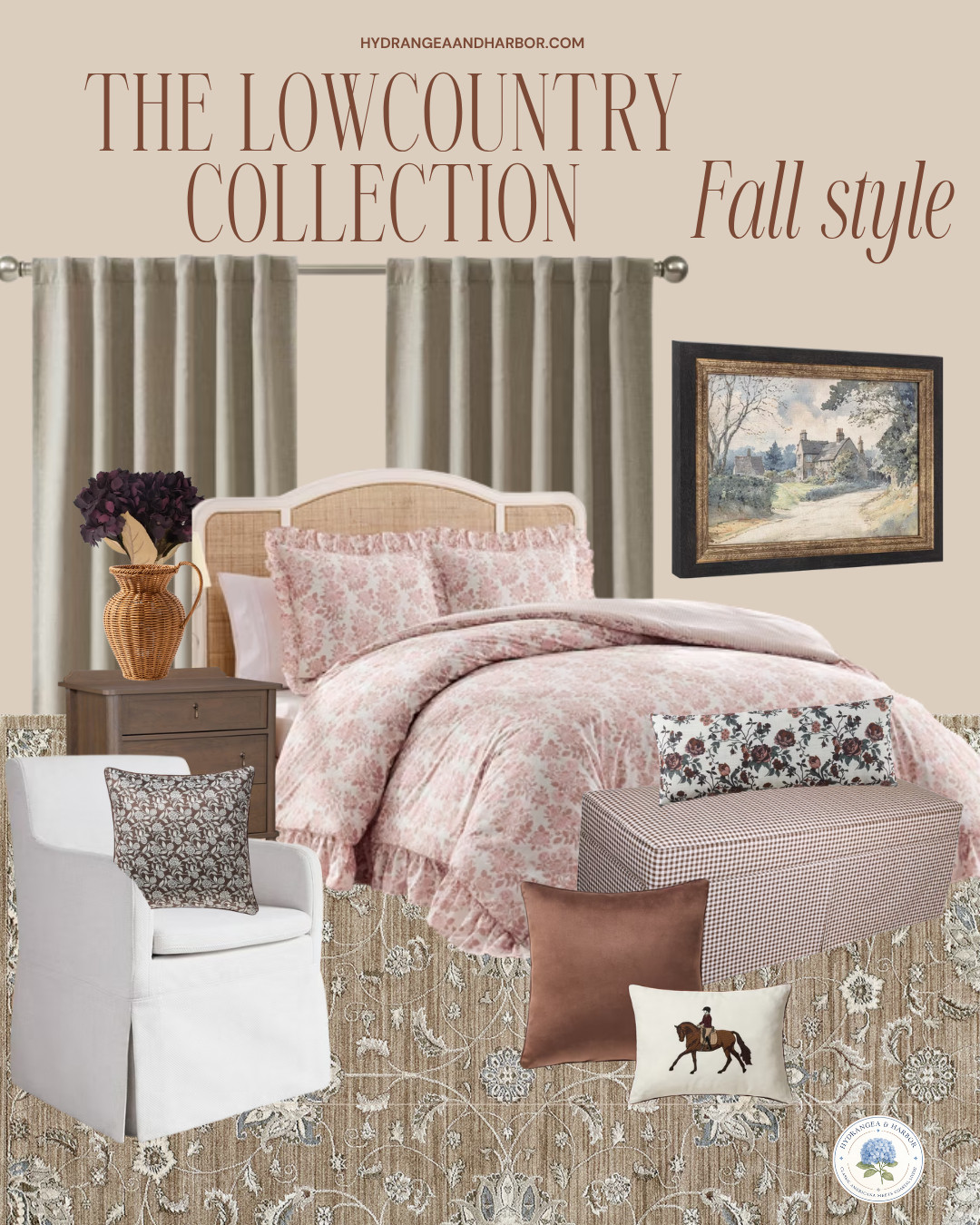 Fall bedroom refresh 🤎🌸

Soft pink florals + chocolate brown + warm neutrals might be my new favorite fall combination. I layered in woven textures, a vintage-inspired rug and equestrian details for a cozy, collected look that feels perfect for fall without using orange.

Everything you need to recreate the room is linked here! 🤎

#FallHomeDecor #FallBedroom #BedroomDecor #SouthernStyle #HomeDecor
 

 #LTKSeasonal #LTKHome