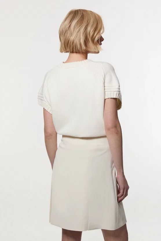 Tailored Buckle Detail Pleated Mini Skirt | Karen Millen US