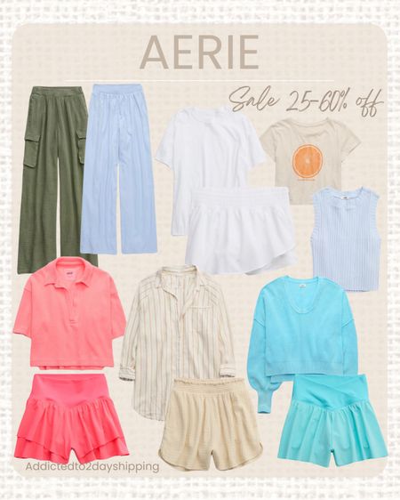 AERIE- 25-60% off Sale

Spring look, summer look, spring outfit, summer outfit, linen pants, wide leg cargo linen pants, athletic shorts fitness shorts, comfy shorts, crossover shorts, athletic skort, oversized tshirt, baby tee, ribbed tank top, basic staple pieces, crop sweater, button down shirt, stripe button down shirt, linen shorts, casual look, comfy look, everyday style 


#LTKfindsunder100 #LTKstyletip #LTKSeasonal