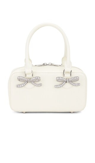 self-portrait Leather Mini Tote Bag in Cream. | Revolve Clothing (Global)