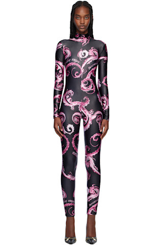 Black & Purple Chromo Couture Catsuit | SSENSE