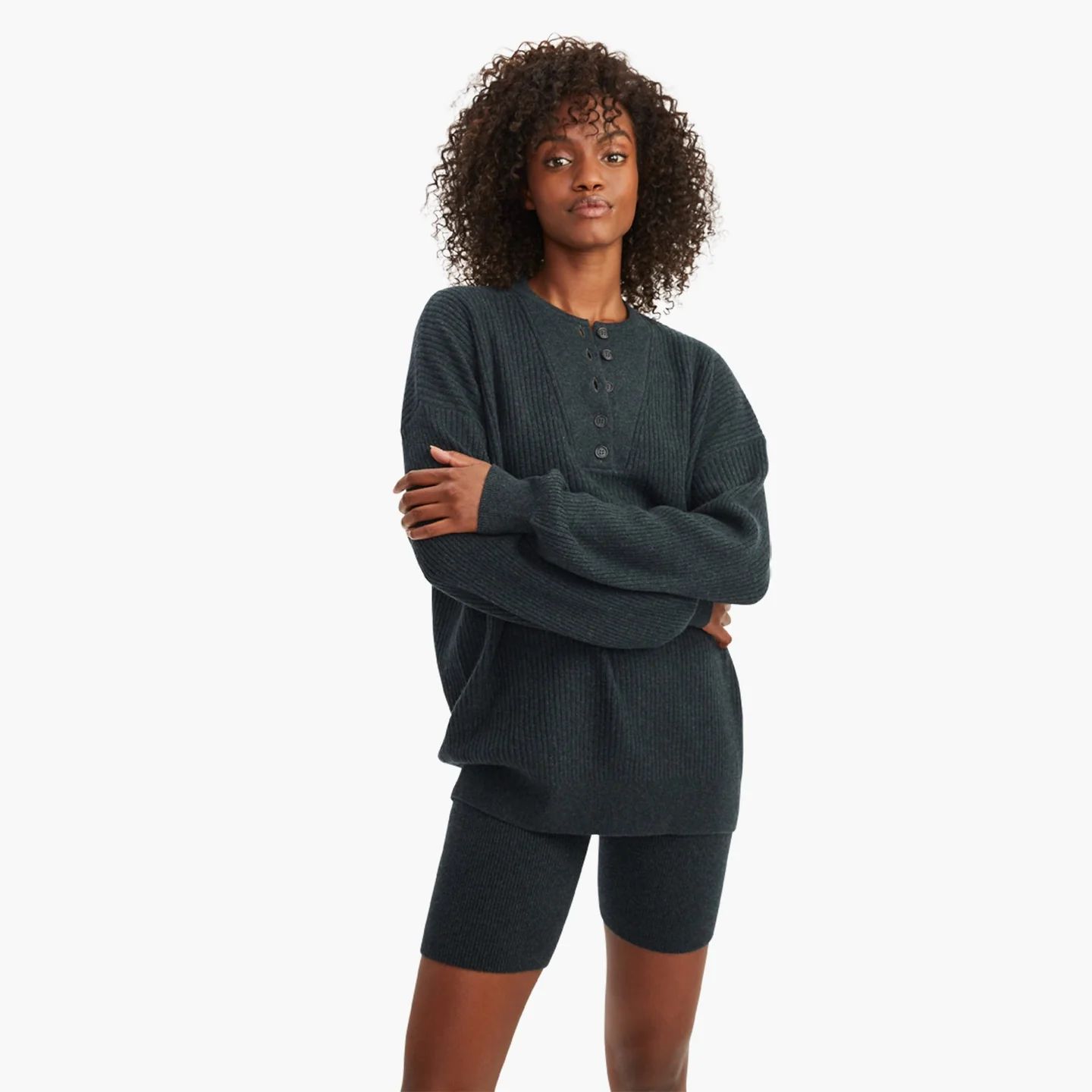 Recycled Cashmere Ribbed Henley | NAADAM
