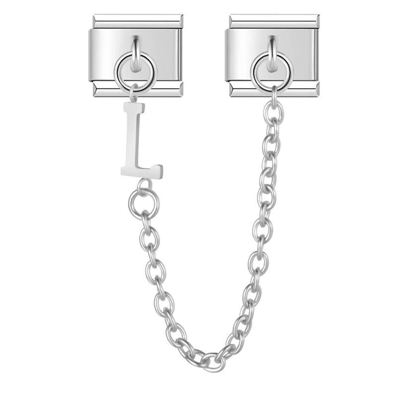 Letter L, Double Linked Charms, on Silver | Charms Official