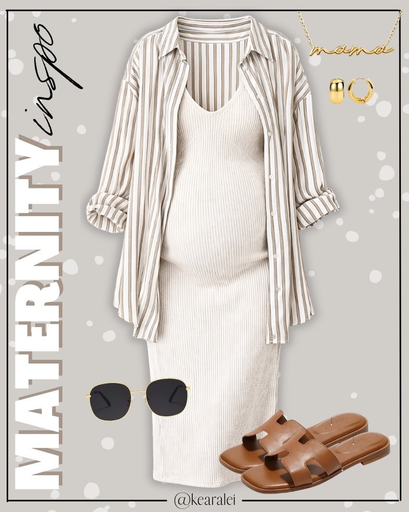 Spring Maternity outfit summer pregnancy clothes maternity outfits Amazon fashion cream beige ivory ribbed tank top bodycon maternity dress body con dresses with light brown beige khaki white striped button up cotton shirt casual shirt top brown faux leather slides strappy sandals shoes gold mama necklace || baby bump style fashion cute outfits inspo spring summer mama outfits #maternity #style #fashion #outfit #outfits #babybump #dress #jacket #babymoon #affordable #amazon
.
.
.
baby shower dress, Maternity Dresses, Maternity, over the bump, motherhood maternity, pinkblush, mama shirt sweatshirt pullover, hospital bag, nursery, maternity photos, baby moon, pregnancy, pregnant, maternity leggings, maternity tops, diaper bag, mama necklace, baby boy, baby girl outfits, newborn, mom, 

Amazon fashion, teacher outfits, business casual, casual outfits, neutrals, street style, Midi skirt, Maxi Dress, Swimsuit, Bikini, Travel, skinny Jeans, Puffer Jackets, Concert Outfits, Sweater dress, Sweaters, cardigans Fleece Pullovers, hoodies, button-downs, Oversized Sweatshirts, Jeans, High Waisted Leggings, dresses, joggers, fall Fashion, winter fashion, leather jacket, Sherpa jackets, shacket, Plaid Shirt Jackets, apple watch bands, lounge set, Date Night Outfits, Vacation outfits, Mom jeans, shorts, sunglasses, Airport outfits, biker shorts, plus size fashion, Stanley cup tumbler, boots booties tall over the knee, ankle boots, Chelsea boots, combat boots, pointed toe, chunky sole, heel, high heels, mules, clogs, sneakers, slip on shoes, Nike, adidas, vans, dr. marten’s, ugg slippers, golden goose, sandals, high heels, loafers, Birkenstock Birkenstocks, Steve Madden


#LTKBump #LTKootd #LTKSpringSale