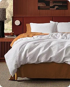Bedsure Cotton Duvet Cover King - 100% Cotton Waffle Weave Bright White Duvet Cover King Size, Ge... | Amazon (US)