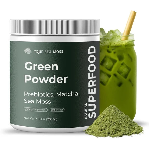 Trueseamoss Greens Superfood Powder - Spirulina, Ashwagandha, Lion's Mane, Sea Moss - 30 Servings | Walmart (US)
