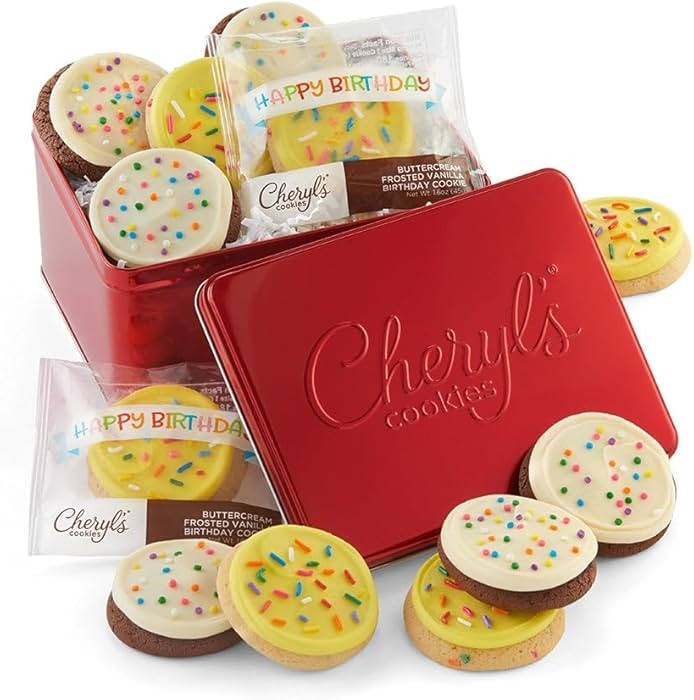 Cheryl's Cookies® Birthday Gift Tin - Individually Wrapped Birthday Cookie Gift - Fresh, Gourmet... | Amazon (US)