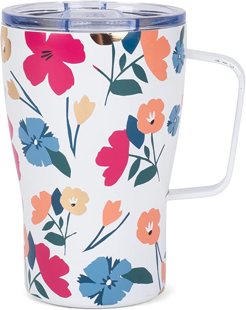 Mary Square Darling Daisy Pink Floral 14 ounce Stainless Steel Curved Travel Tumbler with Lid | Amazon (US)