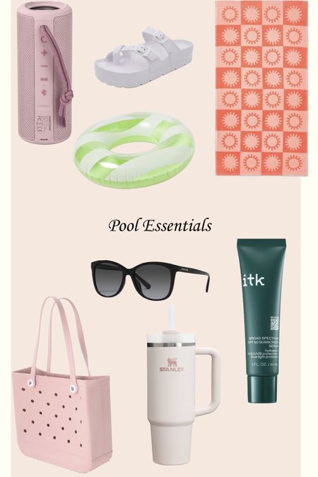 Pools days are here and we gathered a few of our essentials we have to take to the pool! Water bottles, sunscreen, sun glasses, Stanley cup, towels, bags, pool floats and speakers! 

#LTKSummerSales #LTKU #LTKSeasonal