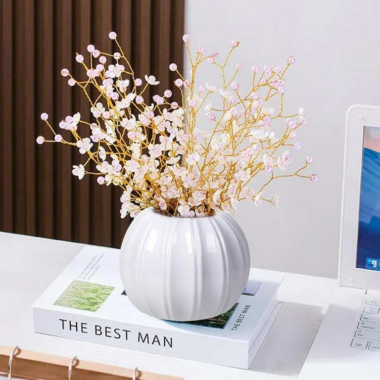 Pumpkin Vase Ceramic Flower Vase Pumpkin Planter Fall Harvest Decoration for Thanksgiving Hallowe... | Walmart (US)