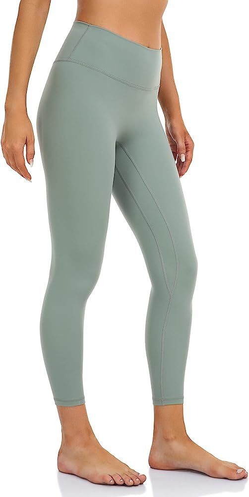YUNOGA Women's High Waist Workout Leggings No Front Seam Tummy Control Yoga Pants | Amazon (US)